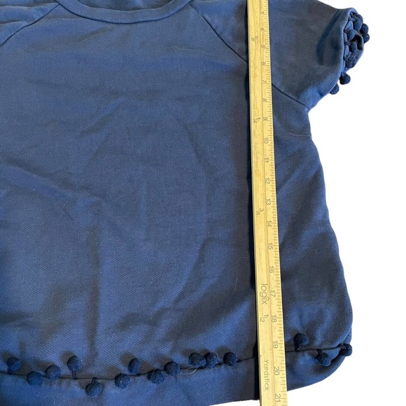ModCloth Blue Cotton Pom Pom Blouse Sz M - Picture 8 of 8